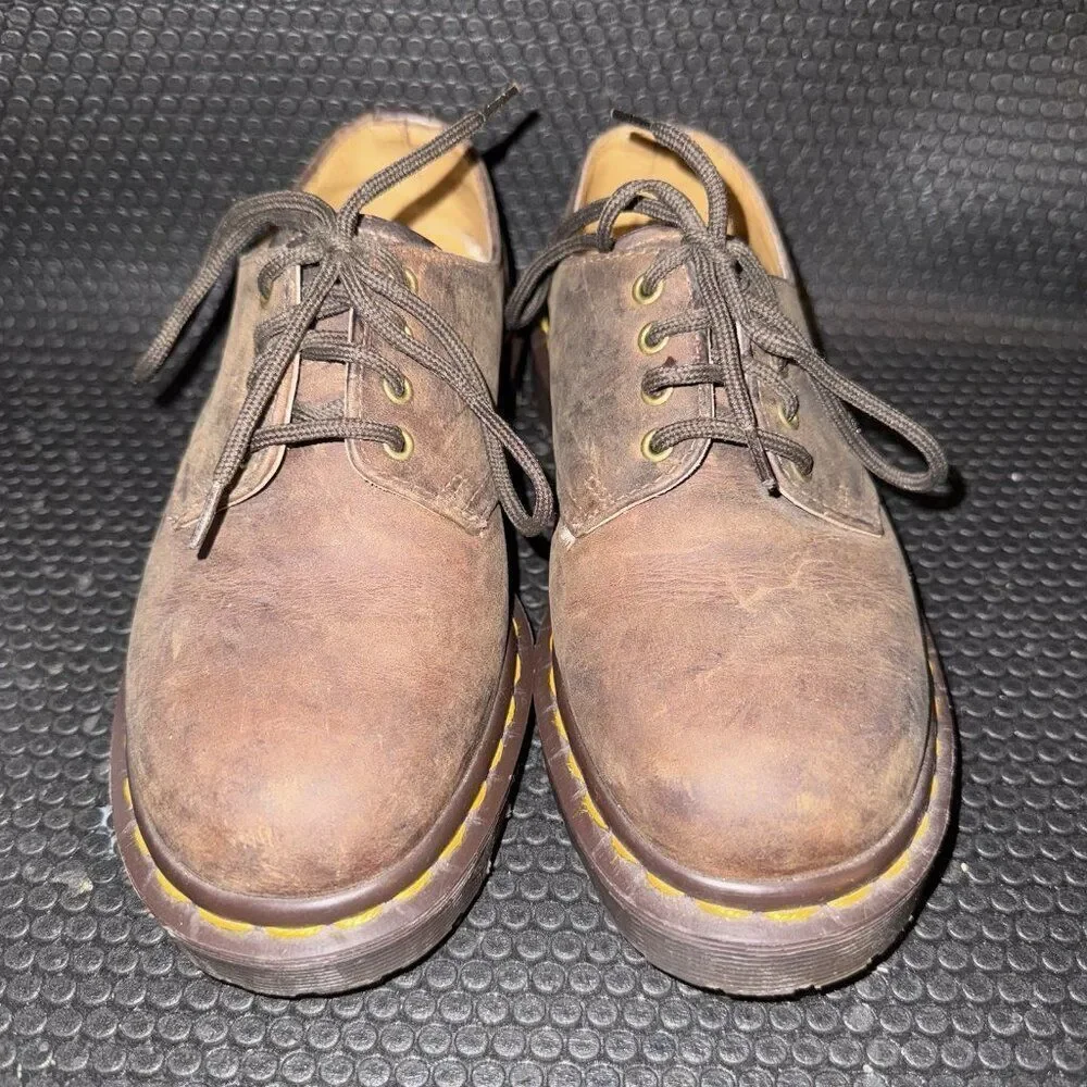 VINTAGE Dr. Martens 1561 Made In England Brown Leather Oxford Shoe Youth 4 (3)